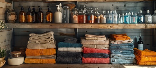 Clever Shelving: Install sleek, adjustable shelves for storing detergents and supplies.