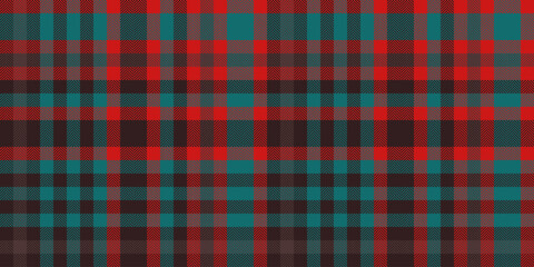 Apparel seamless plaid texture, kitchen vector background textile. Delicate pattern check fabric tartan in red and dark colors.