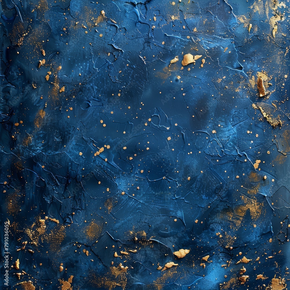 Aufkleber a blue background with gold specks and a starry sky. the blue background is the main focus of the im