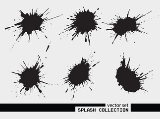 Supercharge your designs! Black splash vector collection. Ready-made impact. Download today!