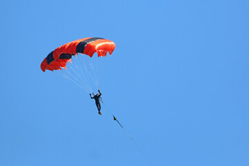 Classic Paraglider being towed by a winch