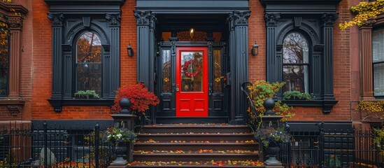 Historic brownstone with elegant architectural details and modern amenities.