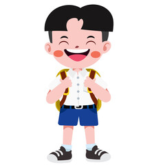 Happy cute Thai student in uniform 