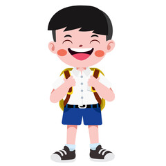 Happy cute Thai student in uniform 