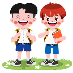 Happy cute Thai student in uniform 