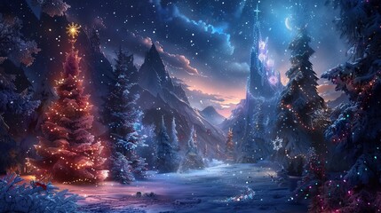 Immerse yourself in the enchanting tapestry of Christmas Eve as winter's icy touch weaves a magical embrace.