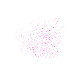 pink particles . Glittering pink dust on transparent background