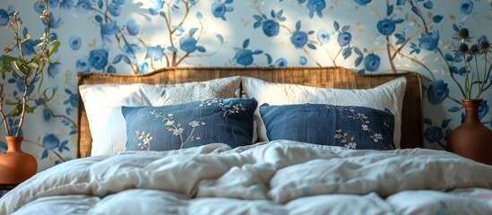 Patterned Wallpaper: Apply tasteful, water-resistant wallpaper for a sophisticated look. 