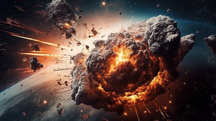 Planet explosion apocalypse Generative AI