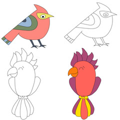 Cute Little Bird Clipart Flat Design. Bird Vector Flat Illustration