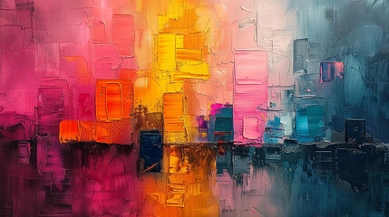 abstract fluid painting with bright and unique colors