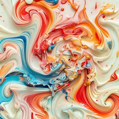 An abstract depiction of the allure of sugar, with swirling colors that draw the viewer into the addictive sweetness