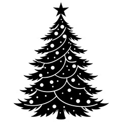 Christmas tree silhouette vector illustration