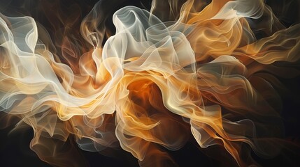 Interaction of abstract forms and human gestures, creating a dynamic dance of shapes and emotions