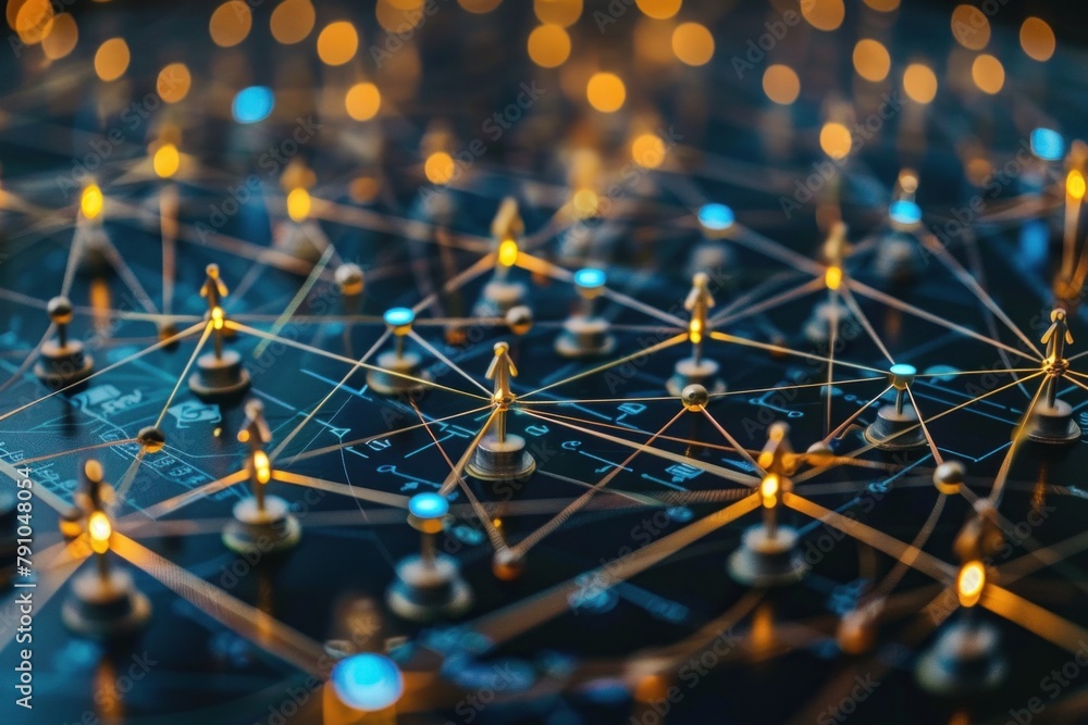Aufkleber a network of interconnected lines symbolizing effective communication in business