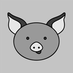 Pig icon. Farm animal vector illustration