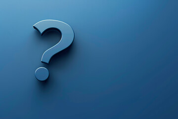 A blue background with a question mark in the middle