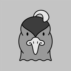 Quail icon. Animal head vector symbol