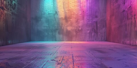 Abstract Luminescent Pigment Mockup on Concrete Floor