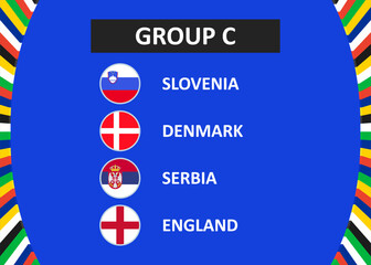 Group C of the European football tournament in Germany 2024. Vector illustration.