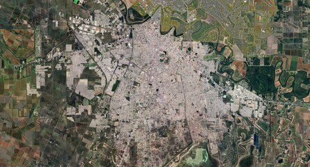 Wider extent city of Brownsville Texas USA satellite image HD