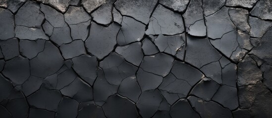 Cracked wall on black background