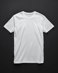 Highresolution image of a blank white tshirt, ready for branding or apparel design, presented in a simple mockup format