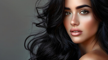 Fototapeta premium portrait of a woman with long hair