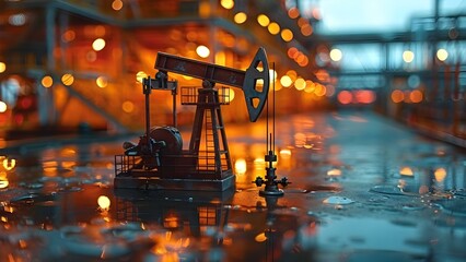 Financial crisis causes oil prices to rise impacting stock market. Concept Oil Prices, Stock Market, Financial Crisis, Impact, Rise