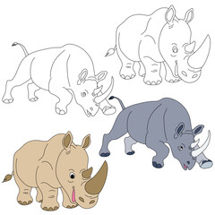 Rhino Clipart. Wild Animals clipart collection for lovers of jungles and wildlife. This set will be a perfect addition to your safari and zoo-themed projects.