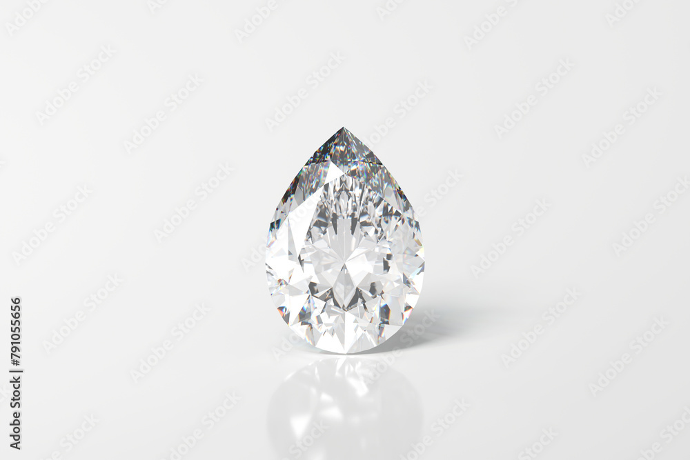 Poster pear diamond isolated on white background 3d rendering