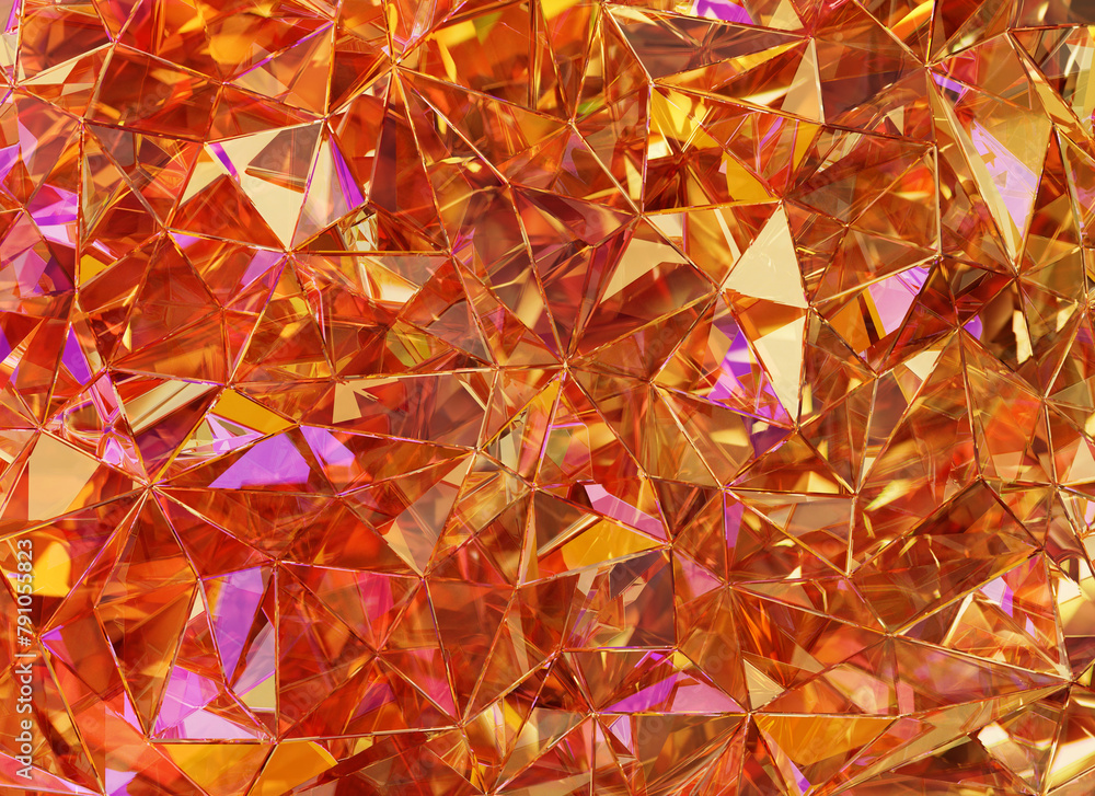 Poster luxury abstract realistic red crystal texture reflection close up background 3d rendering