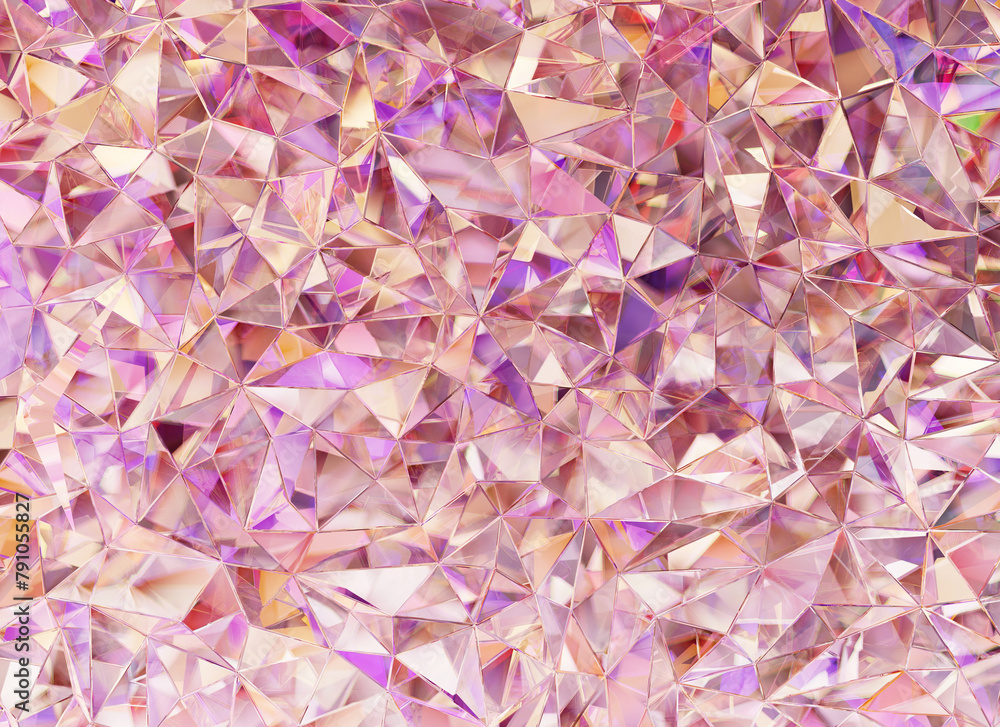 Poster luxury abstract realistic purple crystal texture reflection close up background 3d rendering