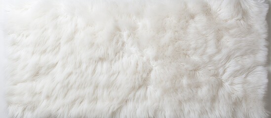 White sheepskin pillow on a white background
