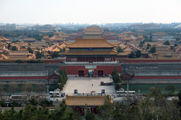 panorama of the Forbidden City from above, Beijing