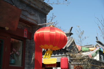 traditional chinese red lantern on beijing street © Natalia