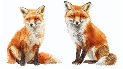 Fototapeta premium a watercolor of a fox