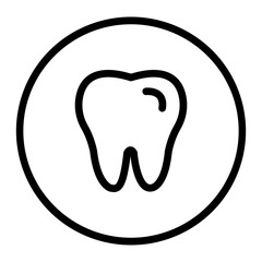 Tooth Vector Line Icon Design