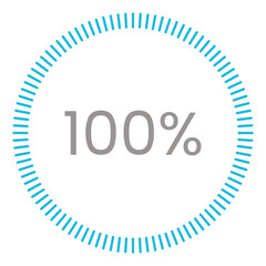 100% Loading. 100% circle diagrams Infographics vector, 100 Percentage ready to use for web design ux-ui