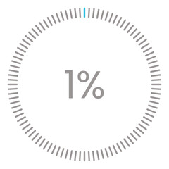 1% Loading. 1% circle diagrams Infographics vector, 1 Percentage ready to use for web design ux-ui