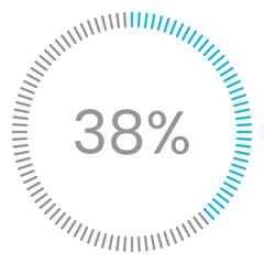 38% Loading. 38% circle diagrams Infographics vector, 38 Percentage ready to use for web design ux-ui