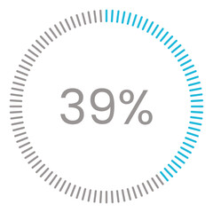 39% Loading. 39% circle diagrams Infographics vector, 39 Percentage ready to use for web design ux-ui
