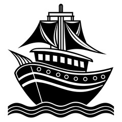 Sea ship graphic icon vector silhouette 