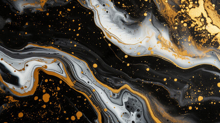Gold abstract black marble background. Abstract liquid gold design luxury wallpaper - 791061216