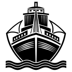 Sea ship graphic icon vector silhouette 