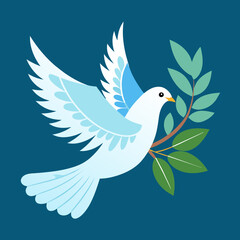 A symbolic illustration of a dove carrying an olive branch, representing peace and progress in the fight for racial equality - obrazy, fototapety, plakaty