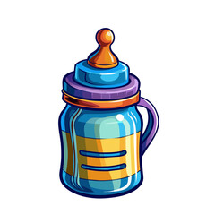 Baby milk bottle. Nutrition in the plastic container for a newborn