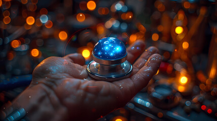 AI Artificial Intelligence. Businessman using AI technology for data analysis, coding computer language with digital brain, machine learning on virtual screen, business intelligence