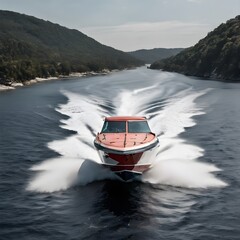 Fototapeta premium A Speed Boat in the sea
