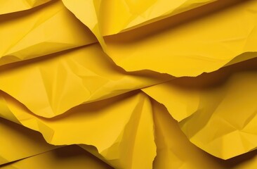 Yellow crumpled paper. Colored paper background.